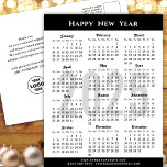 Minimalist 2025 Calendar Modern Black Corporate Holiday Postcard<br><div class="desc">2025 Corporate Calendar with US Holidays Modern Black Script New Year Holiday Postcard. All the texts are pre-arranged for you to personalise easily and quickly with your own details. Wish you all a Happy Holidays and an Amazing New Year! For many other card designs, please visit : (Holiday Cards) https://www.zazzle.com/collections/119095696689680604...</div>