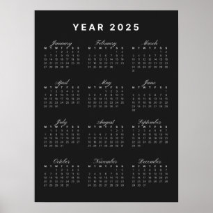 Minimalist 2025 Calendar Poster