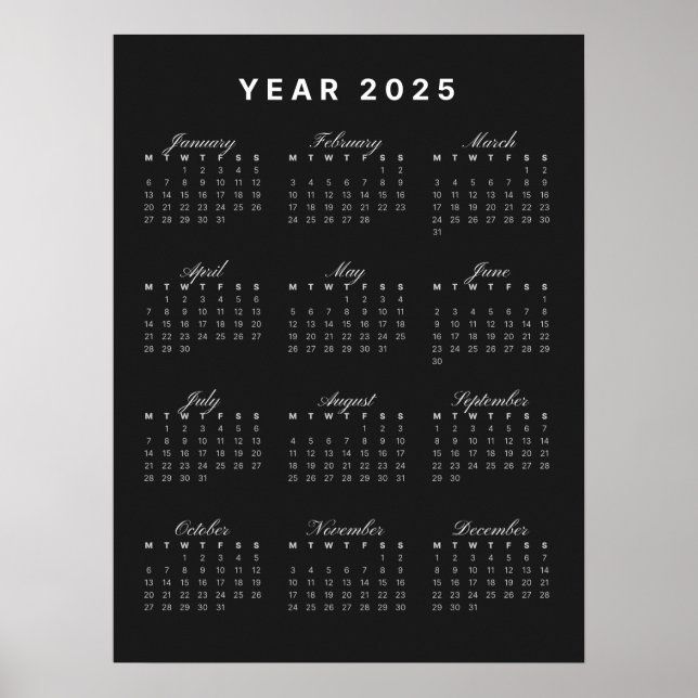 Minimalist 2025 Calendar Poster (Front)