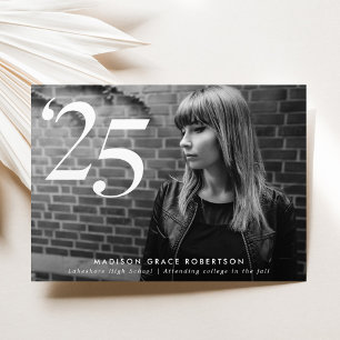 Minimalist '25 Photo Graduation Party Invitation