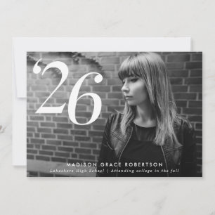 Minimalist '26 Photo Graduation Party Invitation