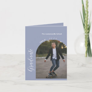 Minimalist 2 photo graduation party invitation