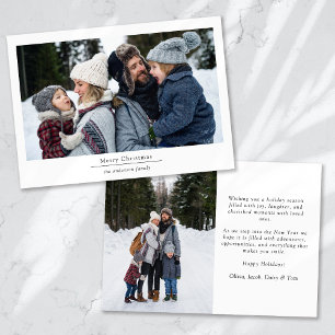 Minimalist 2 Photo Merry Christmas Holiday Card