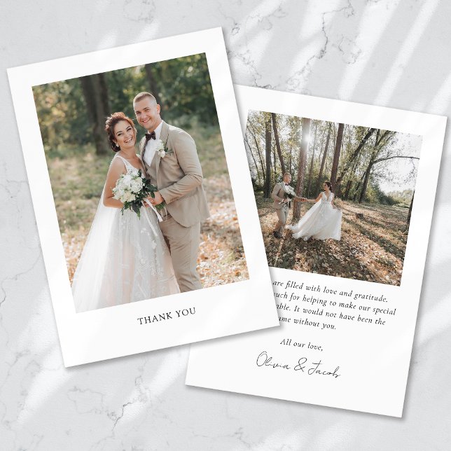 Minimalist 2 Photo Wedding Thank You Card (Creator Uploaded)