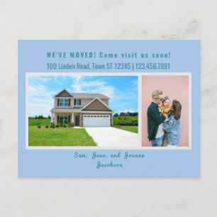 Minimalist 2 Photos We Moved Moving Announcement Postcard