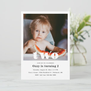Minimalist 2nd Birthday Invitation   2nd Birthday