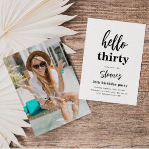 Minimalist 30th Birthday Invitations 30th