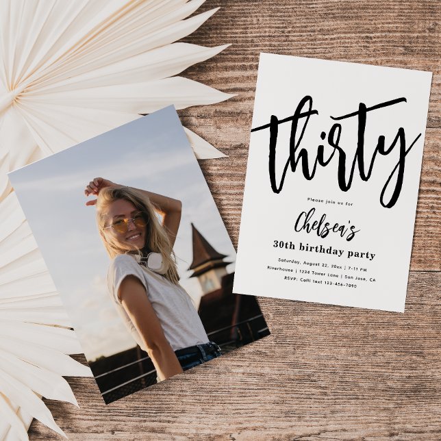 Minimalist 30th Birthday Invitations | 30th (Creator Uploaded)