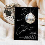 Minimalist 30th Disco Ball Birthday Party Invitation<br><div class="desc">Celebrate the milestone of turning 30 with our chic and minimalist 30th Birthday Party Invitation! This invitation sets the stage for a memorable celebration, featuring the numerals '30' with a unique twist - the '0' is a sparkling disco ball, shining on our trendy black background. The modern party template complemented...</div>