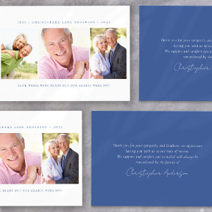 Minimalist 3 Photo Funeral Sympathy Thank You Card