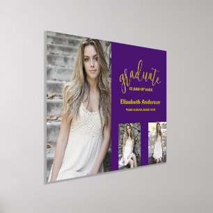 Minimalist 3 Photo Graduation Foil Prints