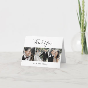 Minimalist 3 Photo Template Thank You Card