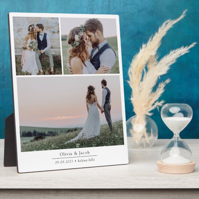 Minimalist 3 Pictures Wedding Photo Frame (Side)
