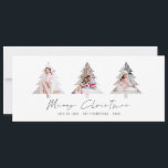 Minimalist 3 Tree Shape Photos Merry Christmas Holiday Card<br><div class="desc">Minimalist 3 Tree Shape Photos Merry Christmas. Available digitally and printed. Merry Christmas is in a stylish set script. Easily replace the sample three images with your own and personalise with your names on the front.</div>