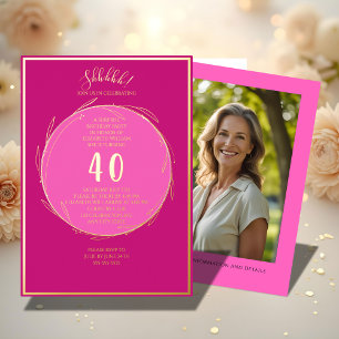 Minimalist 40th Custom Photo Surprise Birthday    