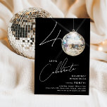 Minimalist 40th Disco Ball Birthday Party Invitation<br><div class="desc">Celebrate the milestone of turning 40 with our chic and minimalist 40th Birthday Party Invitation! This invitation sets the stage for a memorable celebration, featuring the numerals '40' with a unique twist - the '0' is a sparkling disco ball, shining on our trendy black background. The modern party template complemented...</div>