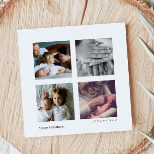 Minimalist 4 photos collage Holiday season card