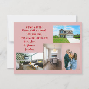 Minimalist 4 Photos We Moved Moving Announcement Postcard