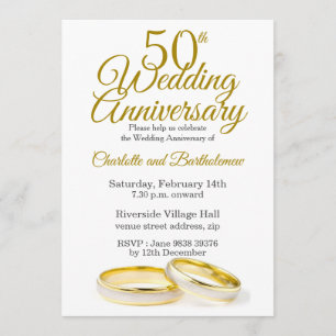 Minimalist 50th Wedding Anniversary Invitation