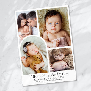 Minimalist 5 Photo Arch Birth Announcement