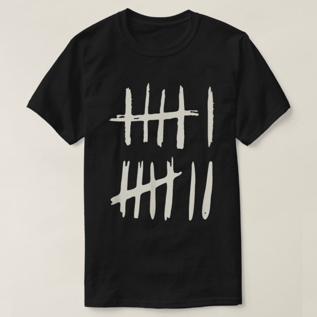 Minimalist 6-7 Tally Mark Design T-Shirt (Design Front)
