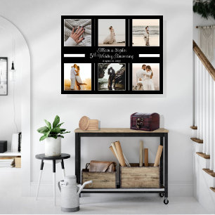 Minimalist 6 Photo 5th Wedding Anniversary Canvas Print