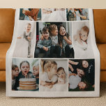 Minimalist 9 Photo Collage Gift Fleece Blanket<br><div class="desc">A custom family photo collage blanket with a modern white border, offering a heartfelt and stylish way to showcase your favourite memories. Featuring a clean grid layout with nine photo slots, this text-free, photo-only design lets you display a mix of family portraits, candid moments, or milestone celebrations in a beautiful,...</div>