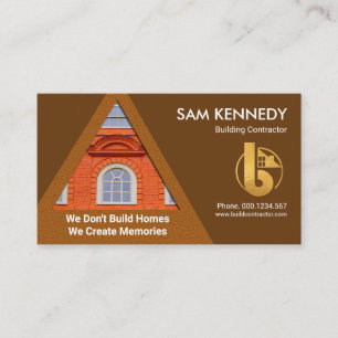 Minimalist A-Frame Roof Building Construction Business Card