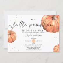 Minimalist A Little Pumpkin Fall Baby Shower