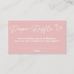 Minimalist A Sweet Girl Baby Shower Diaper Raffle Enclosure Card