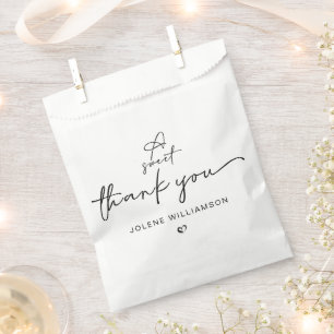 Minimalist A Sweet Thank You Black and White Favour Bag