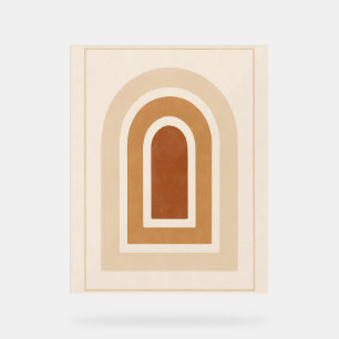 Minimalist Abstract Arch Print - Earth Tones Acrylic Sign