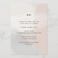 Minimalist Abstract Art Blush 21st Birthday