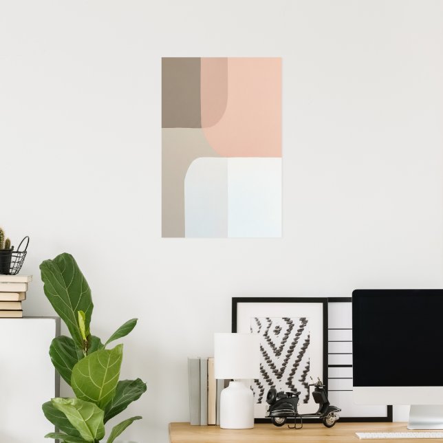 Minimalist Abstract Art Neutral Colour Poster (Home Office)