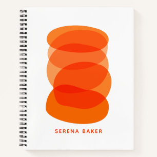 Minimalist Abstract Art Red Orange Personalised Notebook
