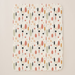 Minimalist Abstract Boho Pattern Sherpa Blanket