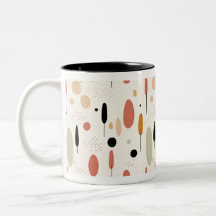 Minimalist Abstract Boho Pattern Two-Tone Coffee Mug