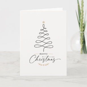 Minimalist Abstract Christmas Tree Holiday Card