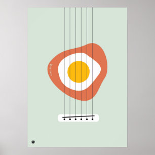 Minimalist Abstract Egg poster with Bass design