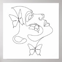 Minimalist Abstract Face Line Art
