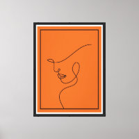 Minimalist Abstract Face Line Art Print – One Line