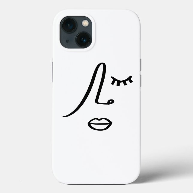 Minimalist Abstract Face Modern Art Design Case-Mate iPhone Case (Back)