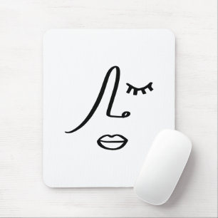 Minimalist Abstract Face Modern Art Design Mouse Pad