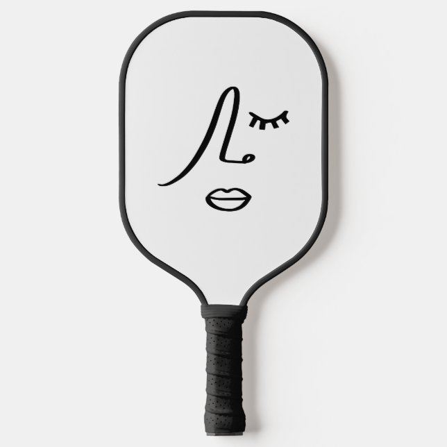 Minimalist Abstract Face Modern Art Design Pickleball Paddle (Front)