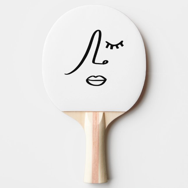 Minimalist Abstract Face Modern Art Design Ping Pong Paddle (Front)