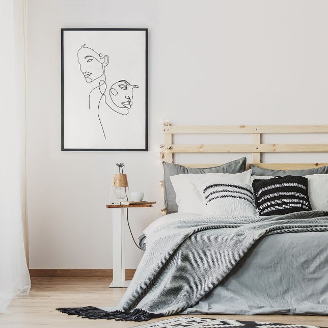 Minimalist Abstract Face Portrait Line Art Drawing Poster (Minimalist Abstract Face Portrait Line Art Drawing Poster)