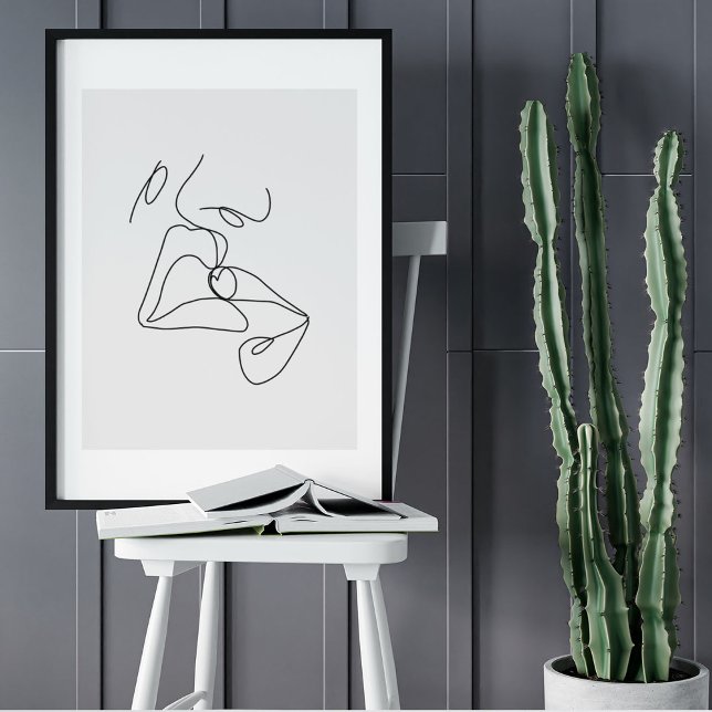 Minimalist Abstract Face Portrait Line Art Drawing Poster (Minimalist Abstract Face Portrait Line Art Drawing Poster)