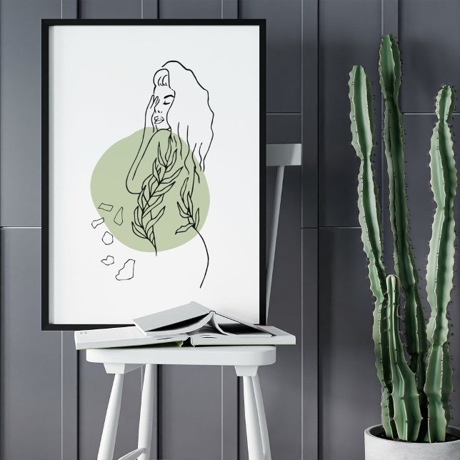 Minimalist Abstract Face Portrait Line Art Drawing Poster (Minimalist Abstract Face Portrait Line Art Drawing Poster)