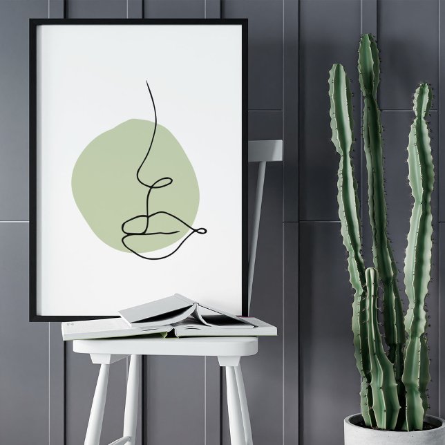 Minimalist Abstract Face Portrait Line Art Drawing Poster (Minimalist Abstract Face Portrait Line Art Drawing Poster)