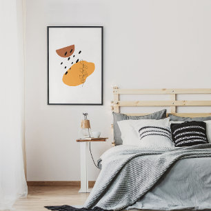 Minimalist Abstract Face Portrait Line Art Drawing Poster